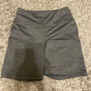 Gray Reebok biker shorts